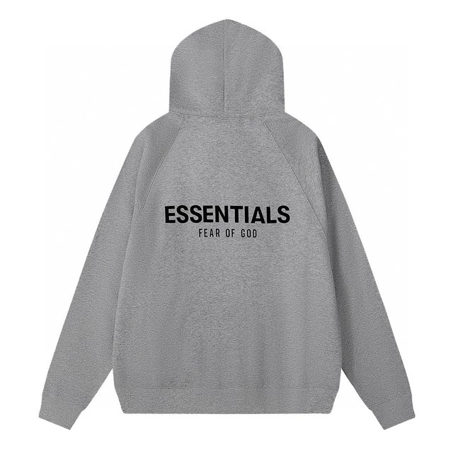Fear-of-God-Essentials-Dark-grey-Hoodie-back Essentials Hoodie Dark Gray